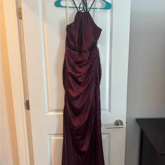 David's Bridal Deep Purple Backless Dress - Picture 1 of 3